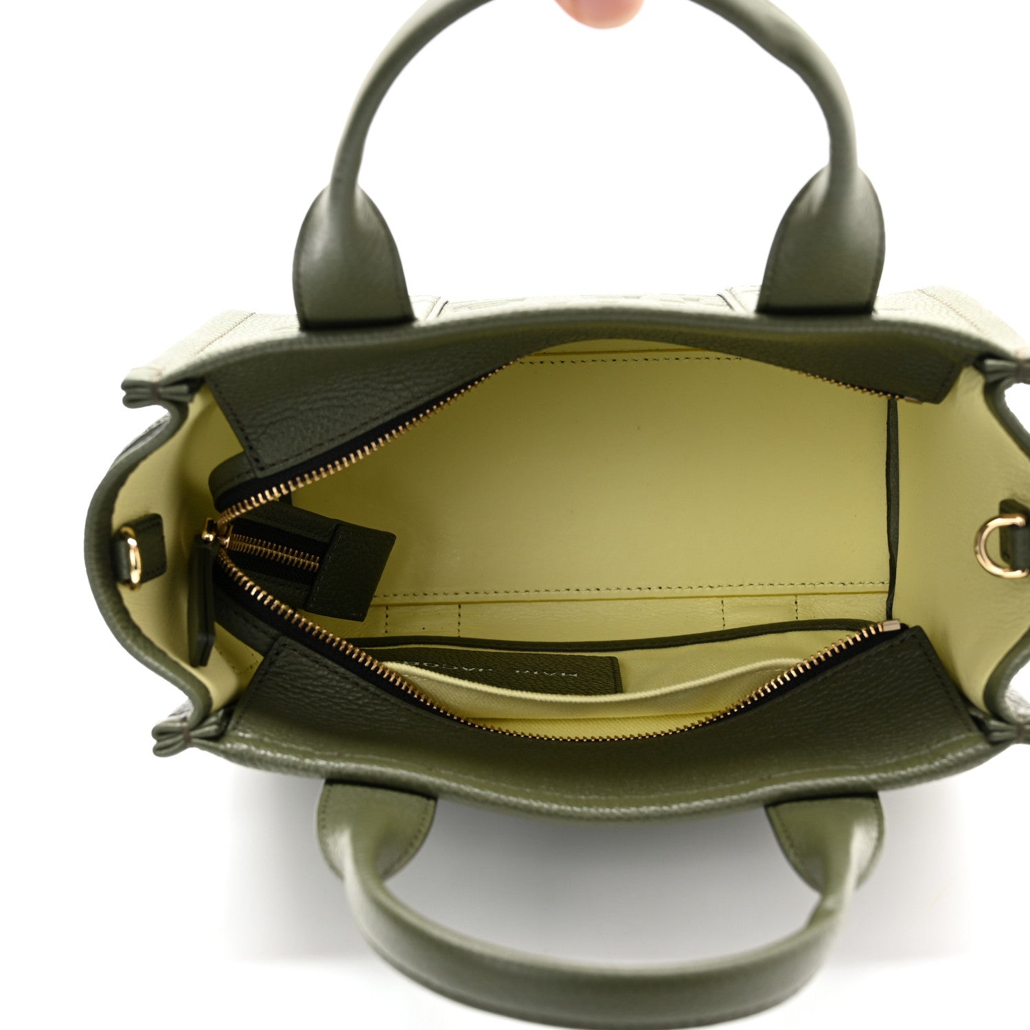 Marc Jacobs Grained Calfskin Small The Tote Bag Bronze Green 5 of 12
