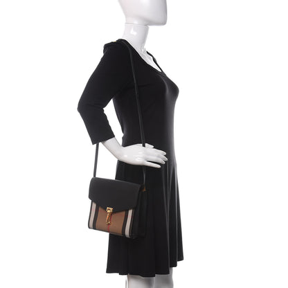 Burberry Derby Calfskin House Check Small Macken Crossbody Bag Black 2 of 11