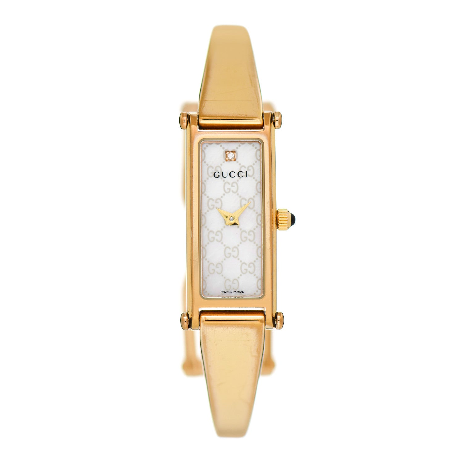 Gucci Stainless Steel Diamond Mother of Pearl 12mm 1500L Horsebit Quartz Watch 1 of 4