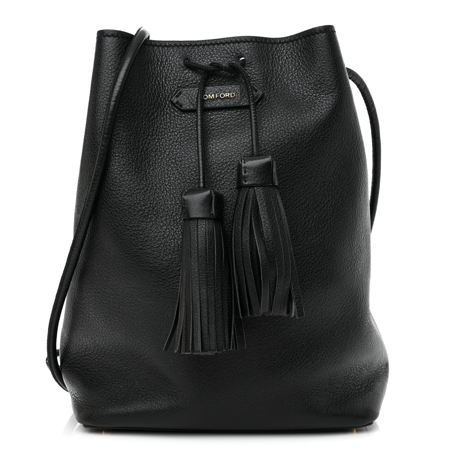 Tom Ford Calfskin Small Tassel Bucket Bag Black 3 of 17