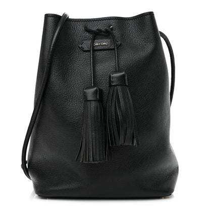 Tom Ford Calfskin Small Tassel Bucket Bag Black 3 of 17