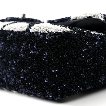 Chanel Sequin Medium Flap Blue White 10 of 12