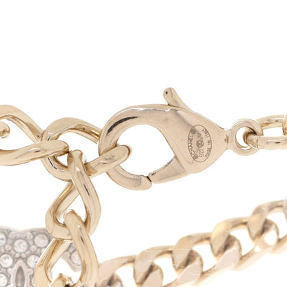 Chanel Crystal CC Chain Bracelet Gold Silver 4 of 5