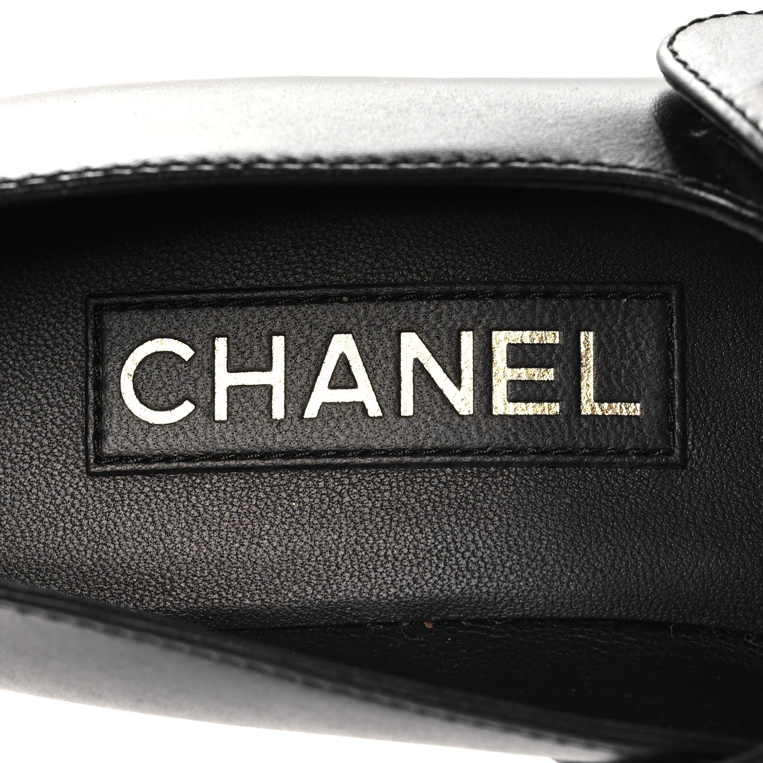 Chanel Calfskin Patent Mary Janes Flats 36.5 Black 9 of 10