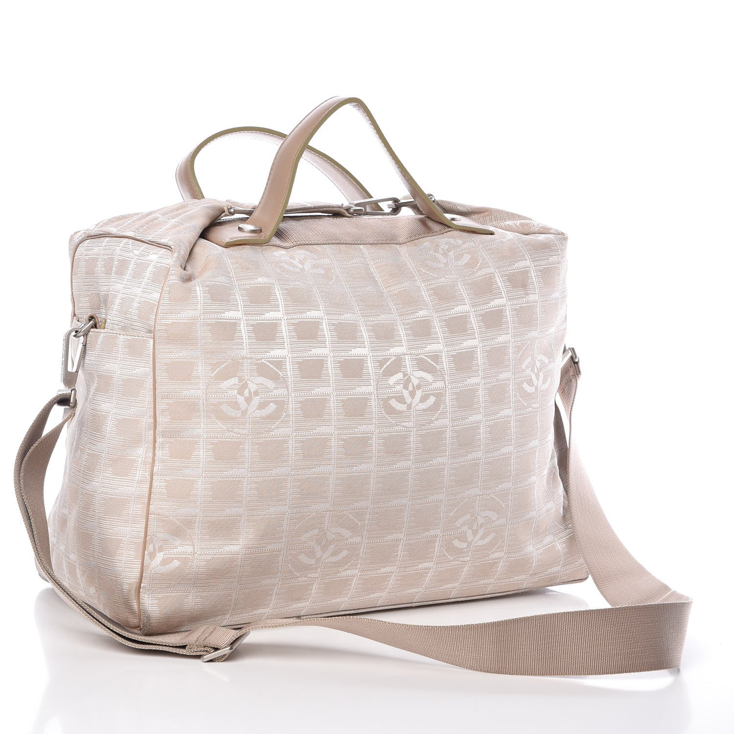 Chanel Nylon Small Travel Duffle Beige 3 of 13