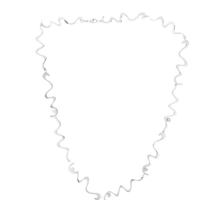 Tiffany 18K White Gold Diamond Frank Gehry Equus Necklace 3 of 4
