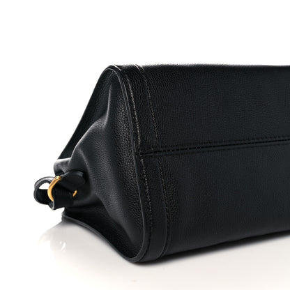 Alexander McQueen Pebbled Calfskin Small Skull Padlock Zip Around Tote Black 9 of 12