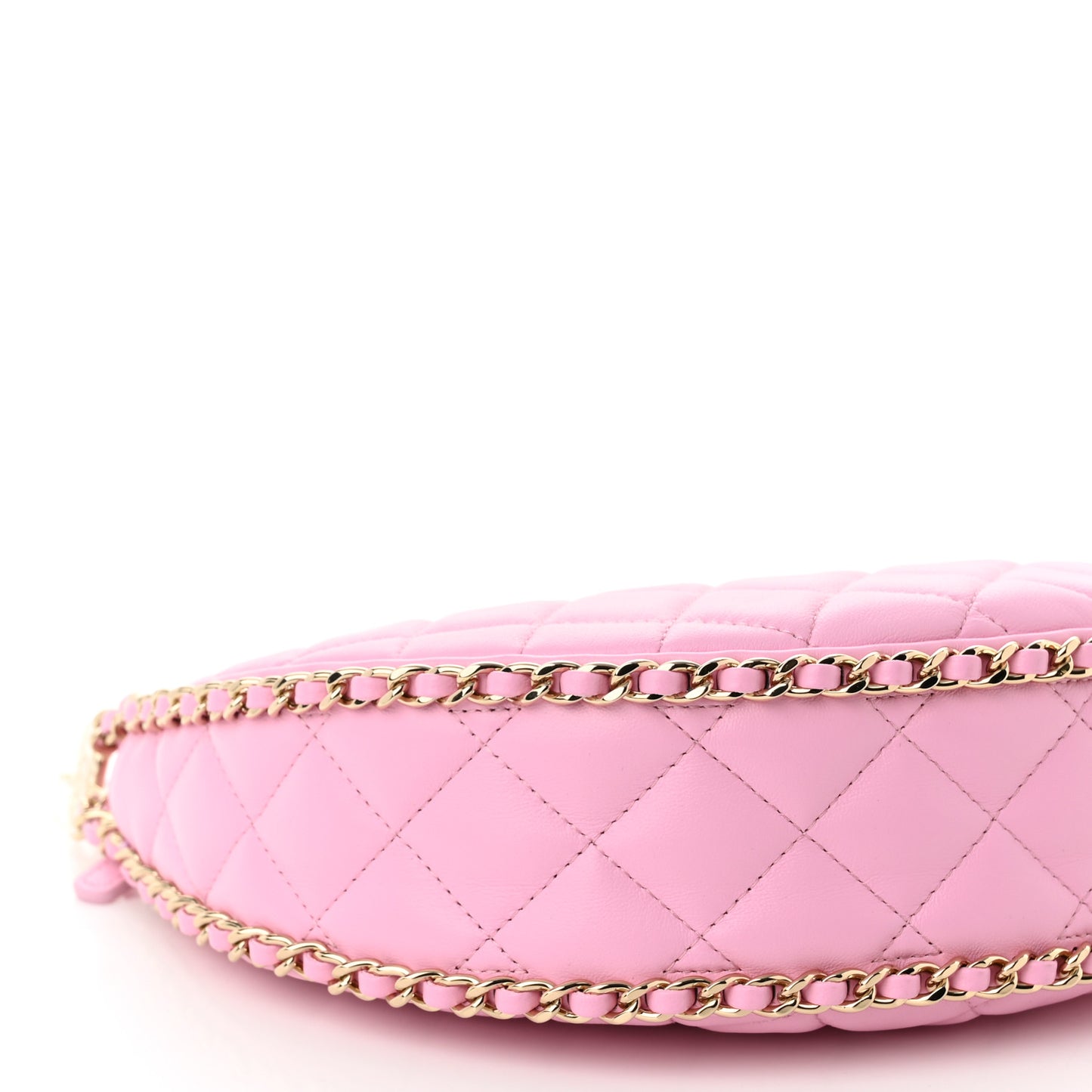 Lambskin Quilted Small Hobo Bag Pink