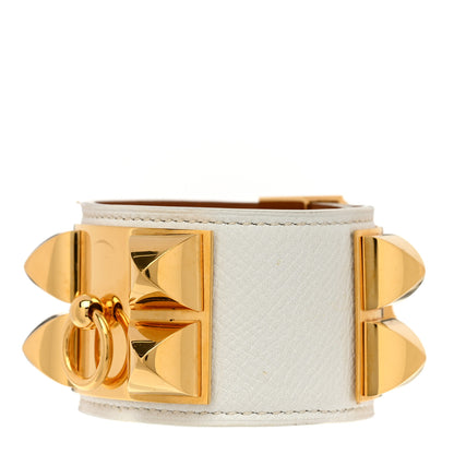 Hermes Epsom Collier De Chien CDC Bracelet S White 1 of 6