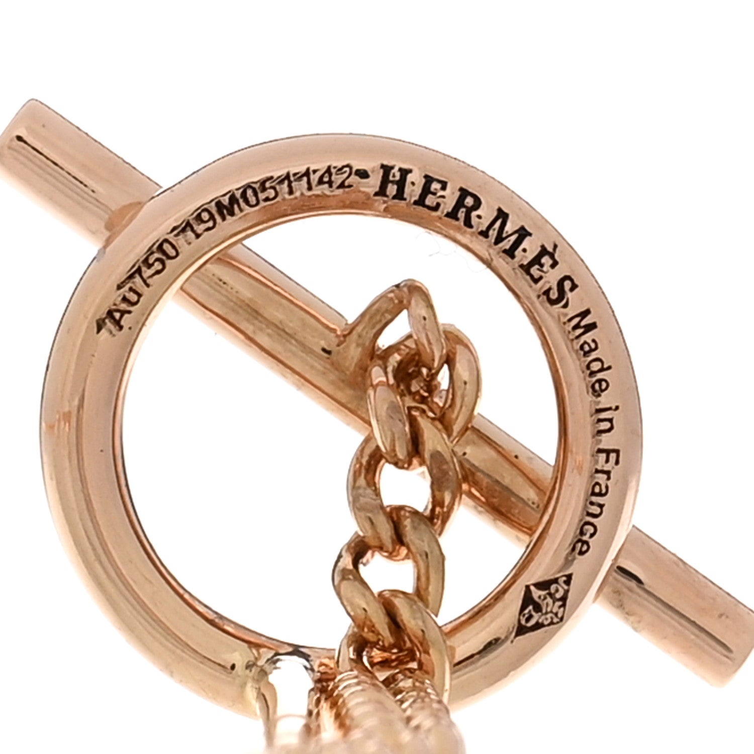 Hermes 18K Rose Gold Echappee Asymmetric Earrings 4 of 5