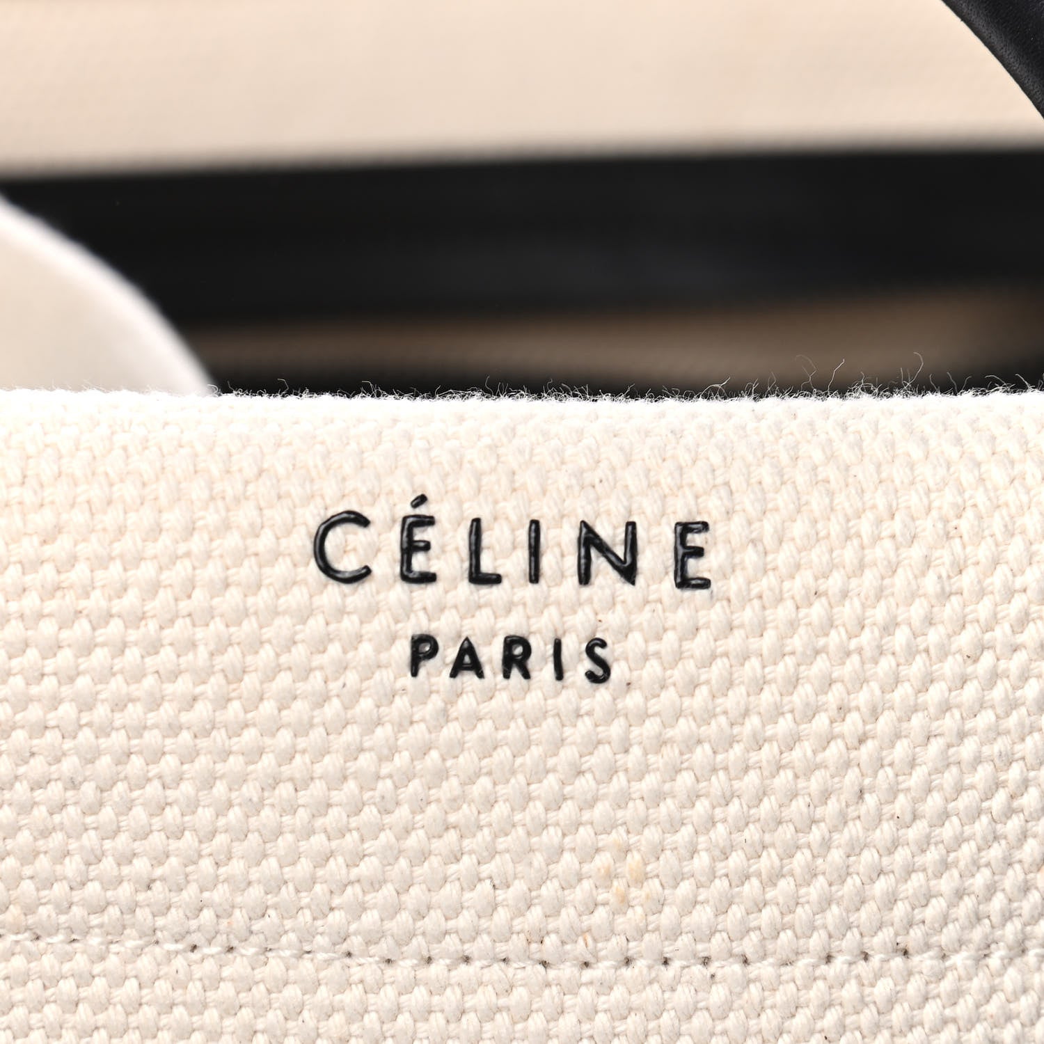 Celine Cotton Canvas Medium Phantom Luggage White Black 6 of 11