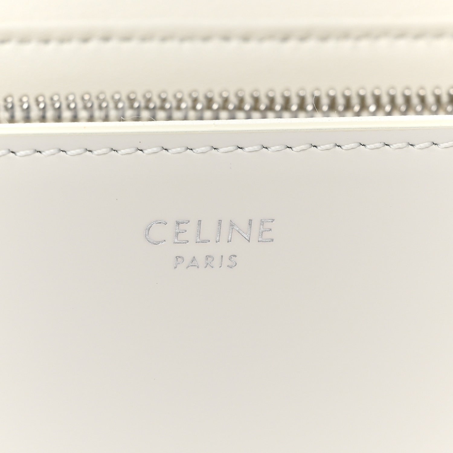 Celine Shiny Calfskin Trapeze Triomphe Bag White 8 of 16