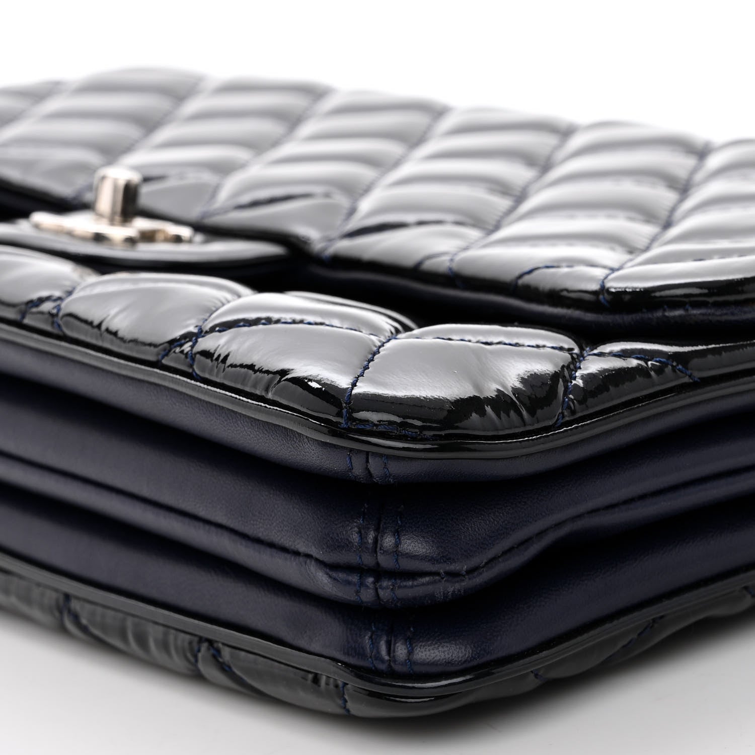 Chanel Patent Quilted 3 Jumbo Flap Navy 11 of 13