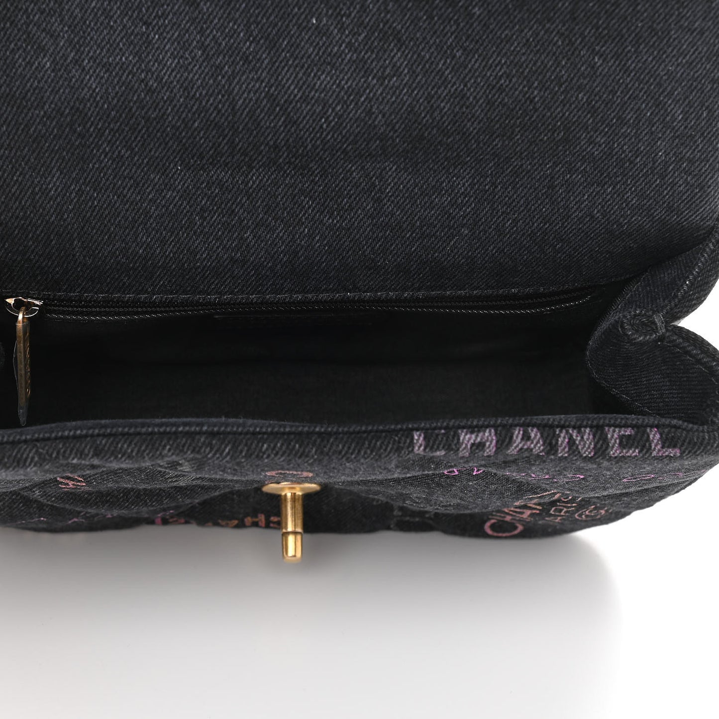 Denim Quilted Denim Mood Mini Rectangular Flap Black Multicolor