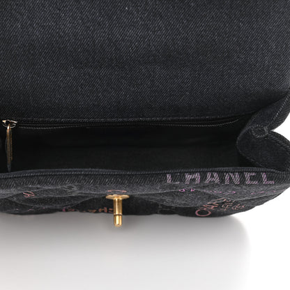 Chanel Denim Quilted Denim Mood Mini Rectangular Flap Black Multicolor 5 of 10