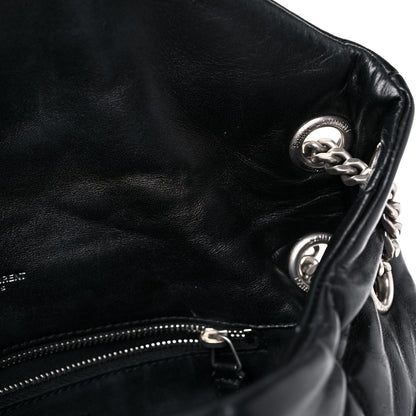 Saint Laurent Lambskin Quilted Small Loulou Puffer Monogram Chain Satchel Black 13 of 14