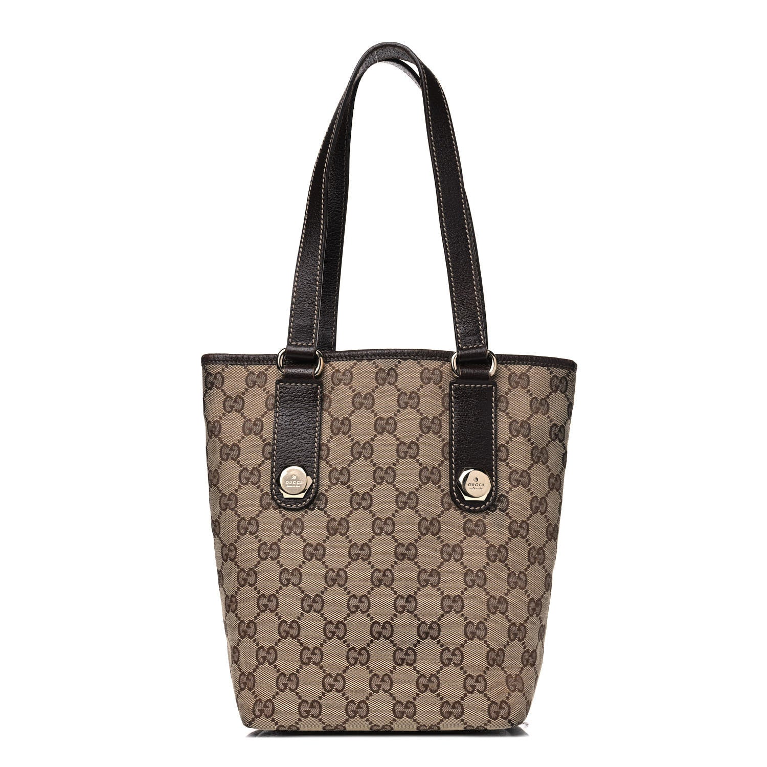 Gucci Monogram Small Charmy Tote Dark Brown 1 of 6
