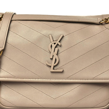 Saint Laurent Lambskin Matelasse Monogram Medium Niki Chain Satchel Dark Beige 3 of 10