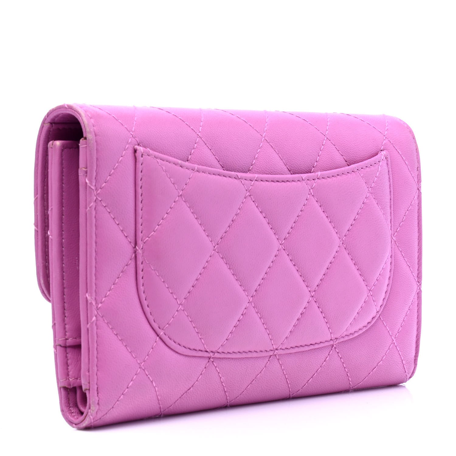Chanel Lambskin Quilted Large Flap Wallet Violet 2 of 7