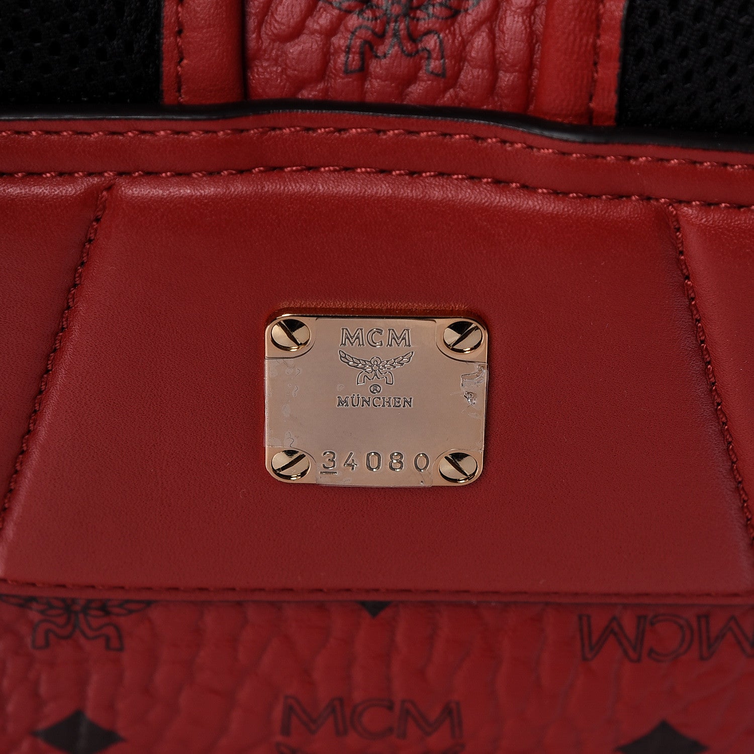 MCM Visetos Medium Duke Backpack Ruby Red 6 of 14