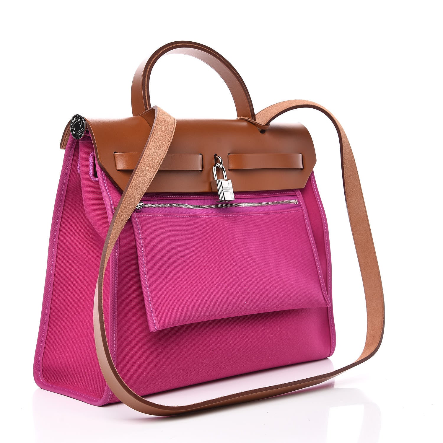 Hermes Vache Hunter Toile Herbag Zip 31 PM Magnolia Fauve 4 of 11