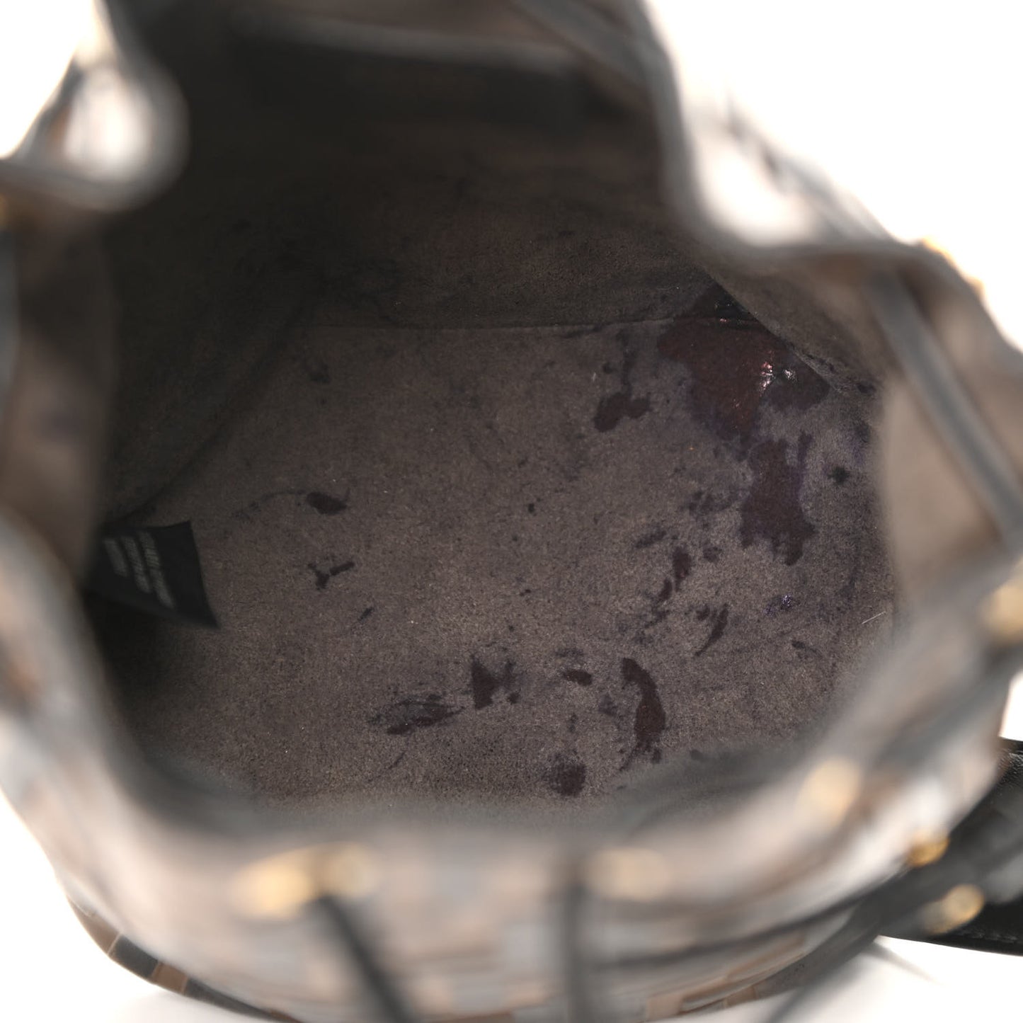 Vitello Liberty F is Fendi Bi-Color FF 1974 Embossed Mini Mon Tresor Bucket Bag Maya Black