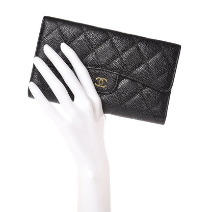 Chanel Caviar Quilted Large Flap Wallet Black 2 of 12