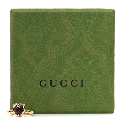 Gucci 18K Yellow Gold Diamond Pink Tourmaline Le Marché Des Merveilles Feline Ring 49 4.75 6 of 6