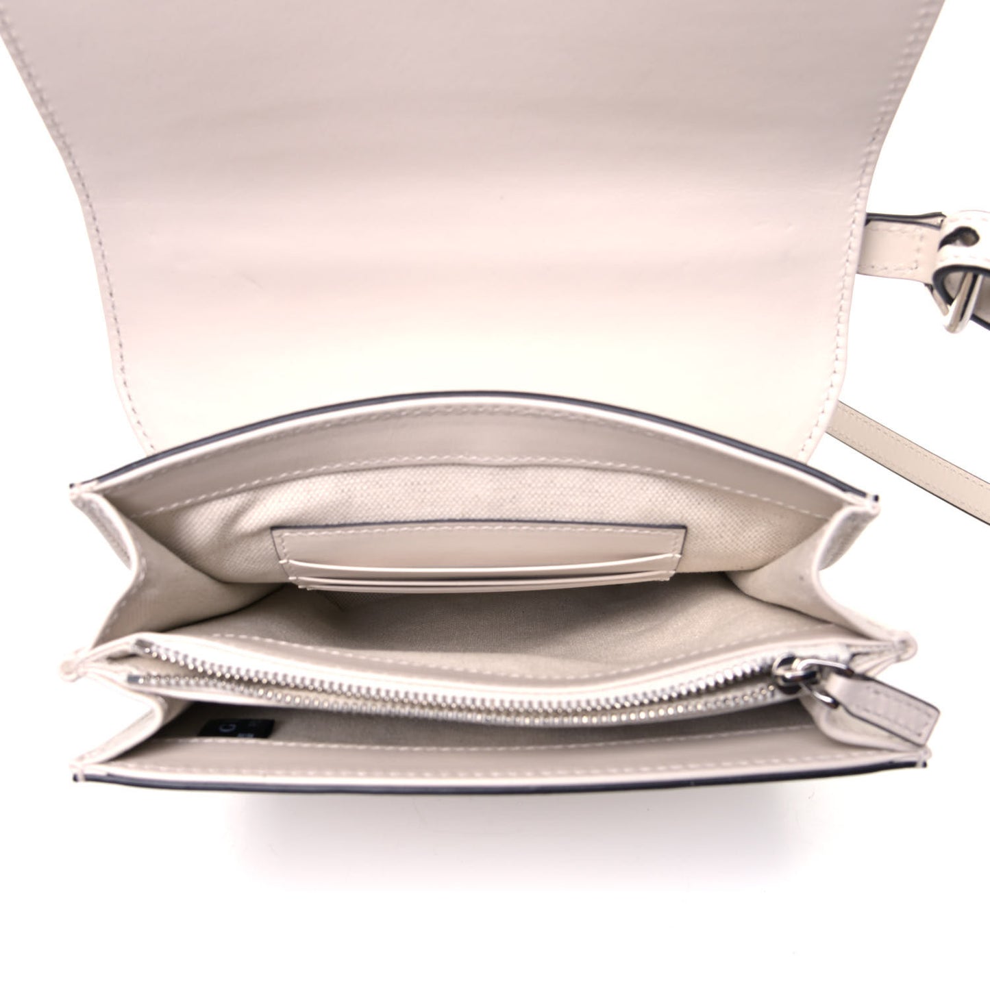 Calfskin GG Tennis Embossed Messenger Bag Mystic White