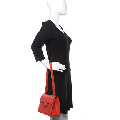 Chanel Caviar Stitched Flap Shoulder Bag Red 2 of 9