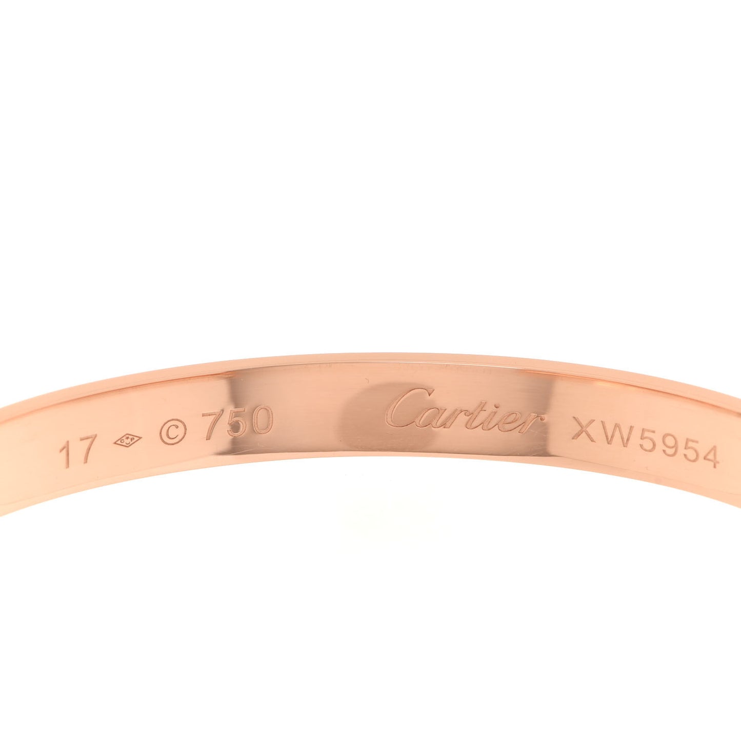 18K Pink Gold LOVE Cuff Bracelet 17