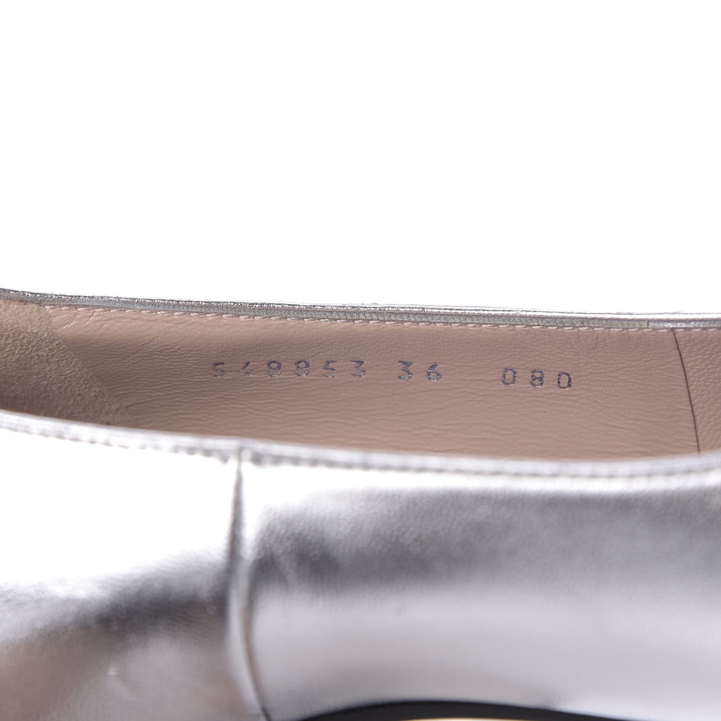 Metallic Nappa Crystal Square G Mid Heel Pumps 36 Silver