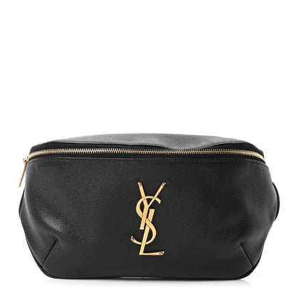 Saint Laurent Grain De Poudre Monogram Belt Bag Black 1 of 9