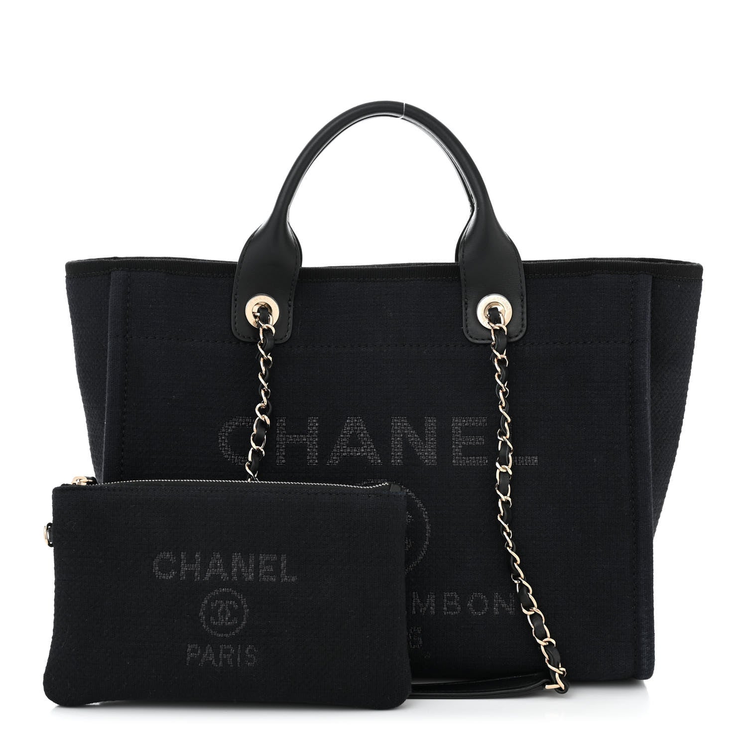 Chanel Mixed Fibers Small Deauville Tote Black 3 of 12