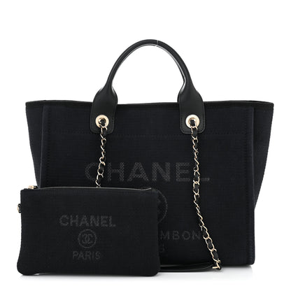 Chanel Mixed Fibers Small Deauville Tote Black 3 of 12