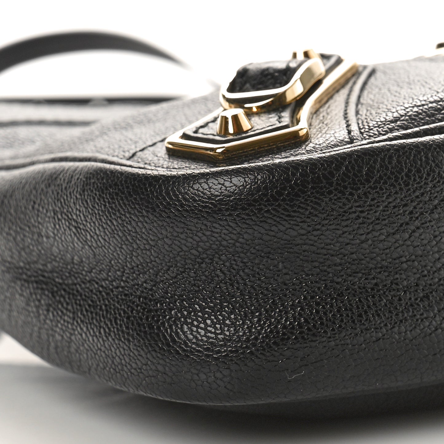 Chevre Gold Metallic Edge Hardware Hip Black