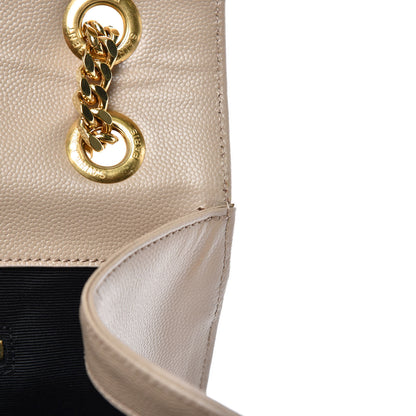 Saint Laurent Grain De Poudre Matelasse Chevron Large Monogram Satchel Dark Beige 10 of 14