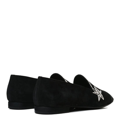 Chanel Suede Calfskin Grosgrain Crystal Star Mocassin Loafers 36.5 Black 4 of 10