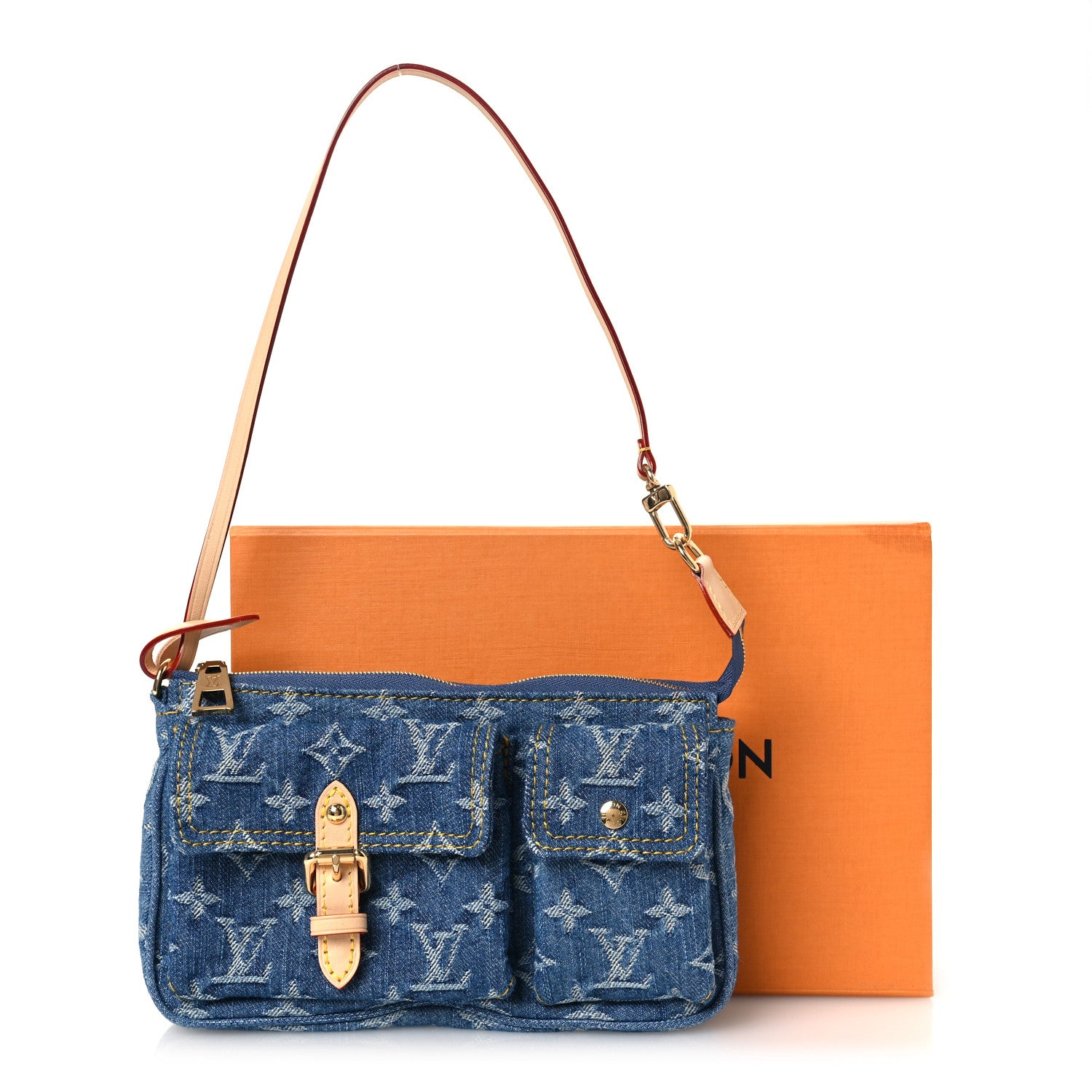 Louis Vuitton Monogram Pochette Accessories Cargo  Blue Denim 10 of 10