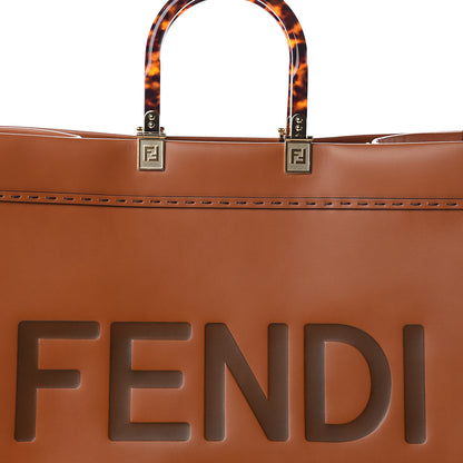 Fendi Vitello King Plexiglass Large Fendi Sunshine Shopper Tote Cuoio 6 of 8