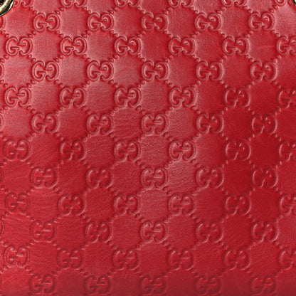 Gucci Guccissima Signature Medium Shoulder Tote Bag Red 9 of 15