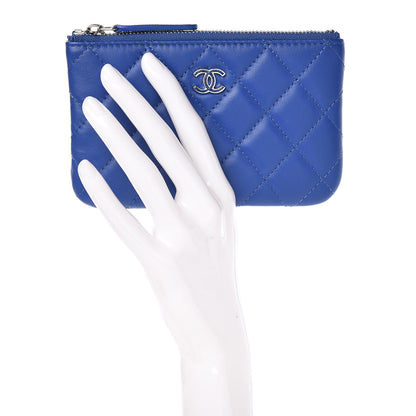 Chanel Lambskin Quilted Small Cosmetic Case Blue 2 of 8