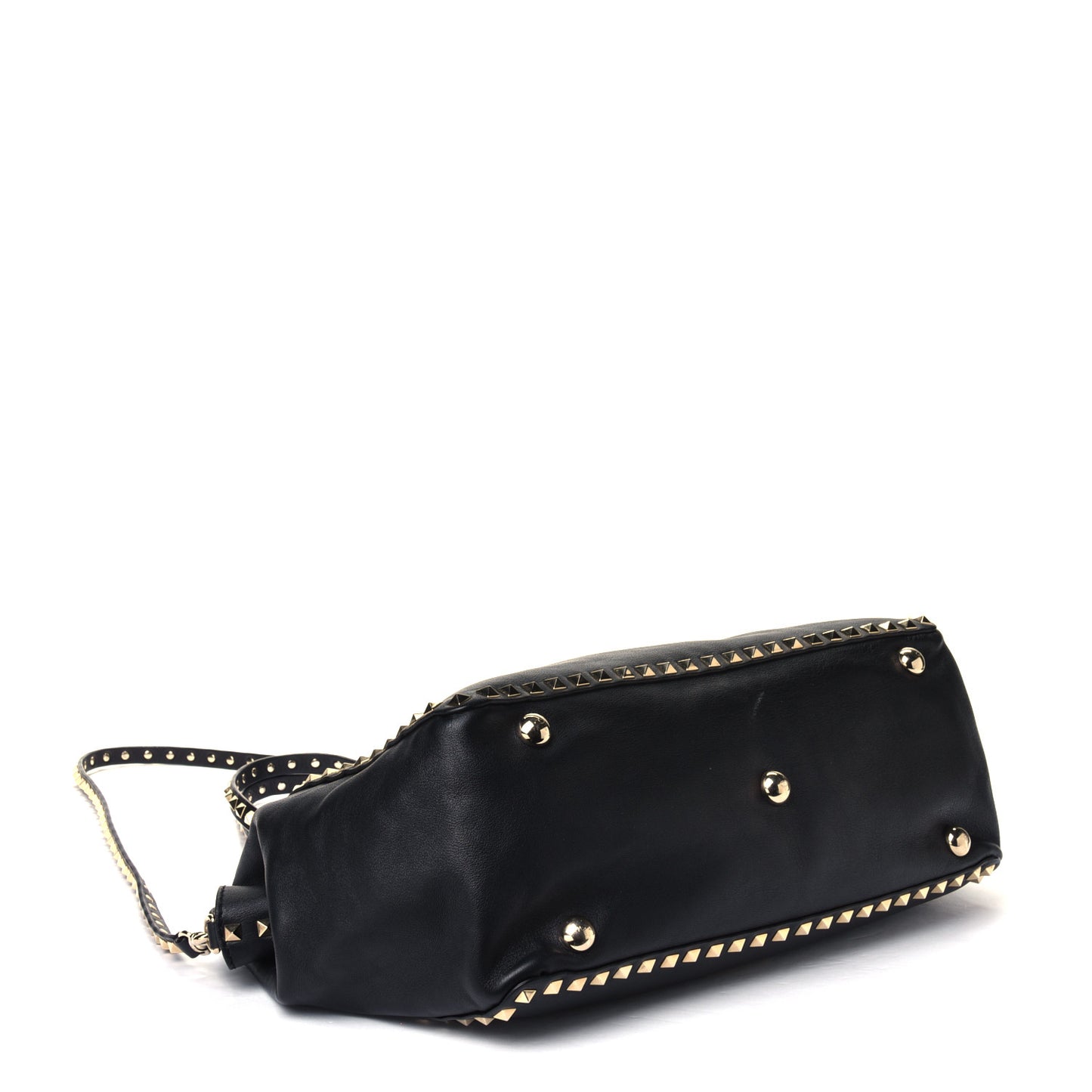Vitello Medium Rockstud Tote Black