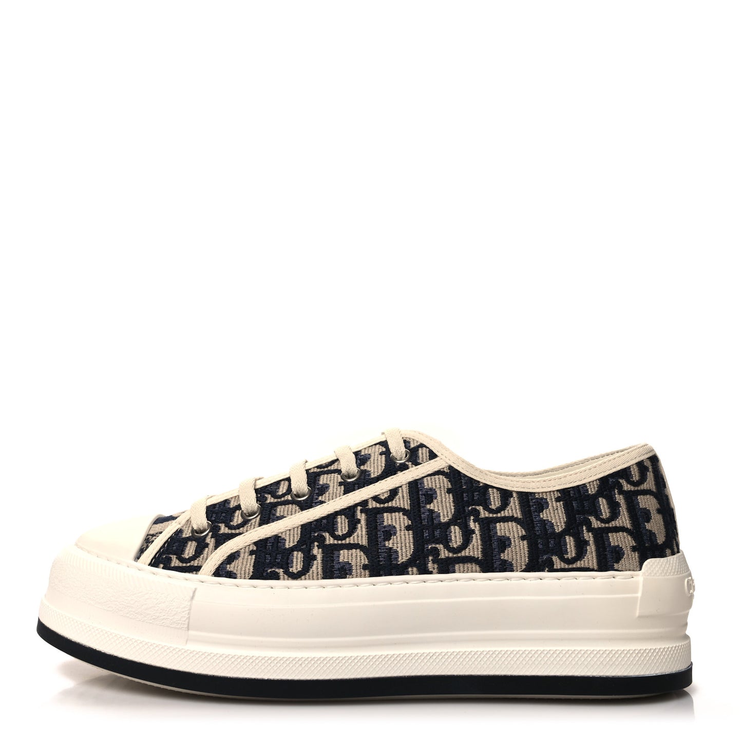 Embroidered Cotton Oblique Walk'N'Dior Low Top Sneakers 40 Deep Blue