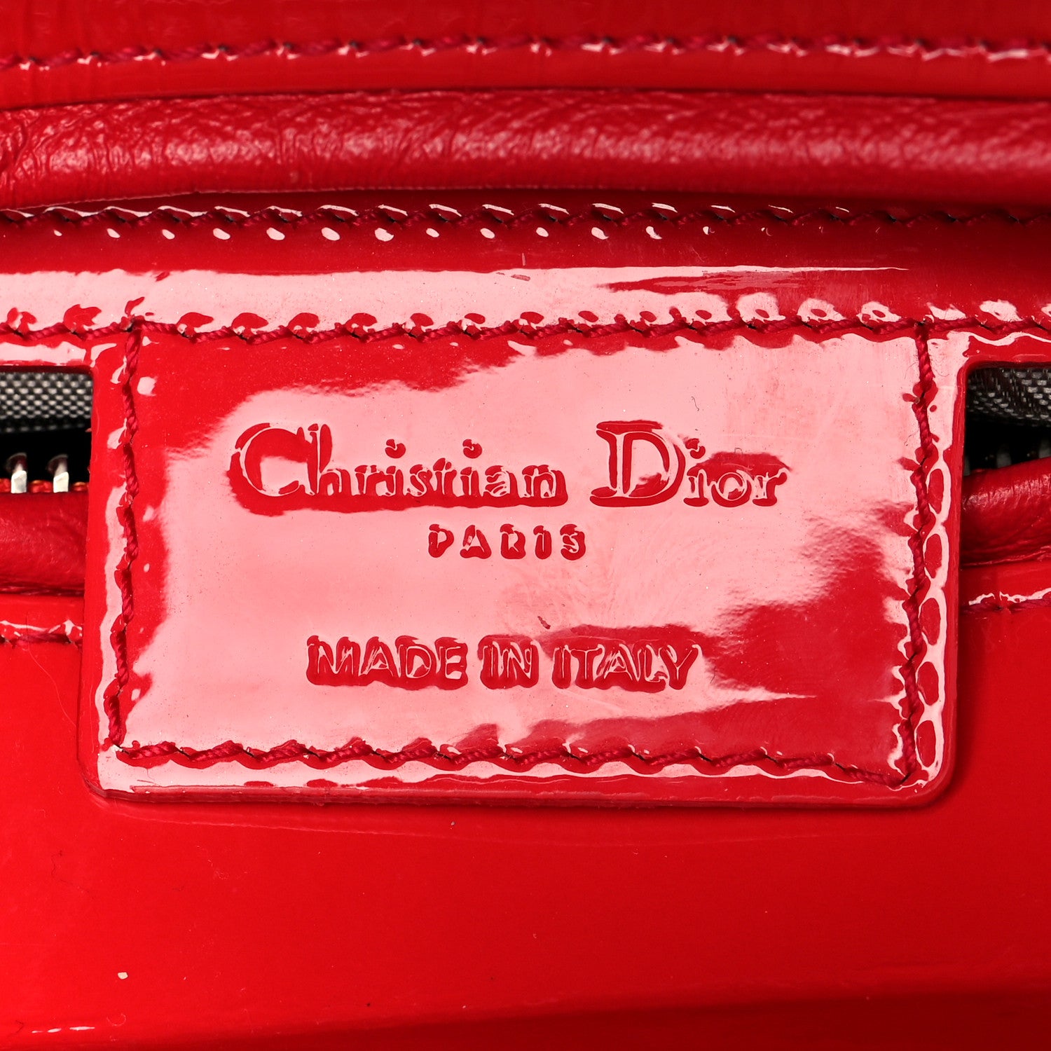 Christian Dior Patent Cannage Large Lady Dior Red 6 of 10
