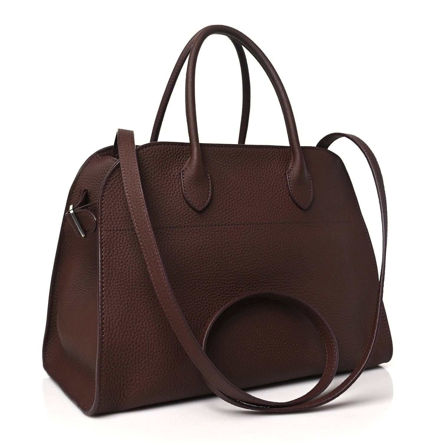 The Row Matte Grained Calfskin Soft Margaux 12 Dark Mocha 3 of 9