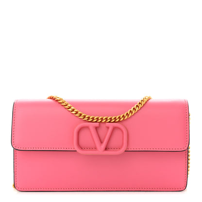 Valentino Garavani Smooth Calfksin Vlogo Wallet On Chain Feminine Pink 1 of 10