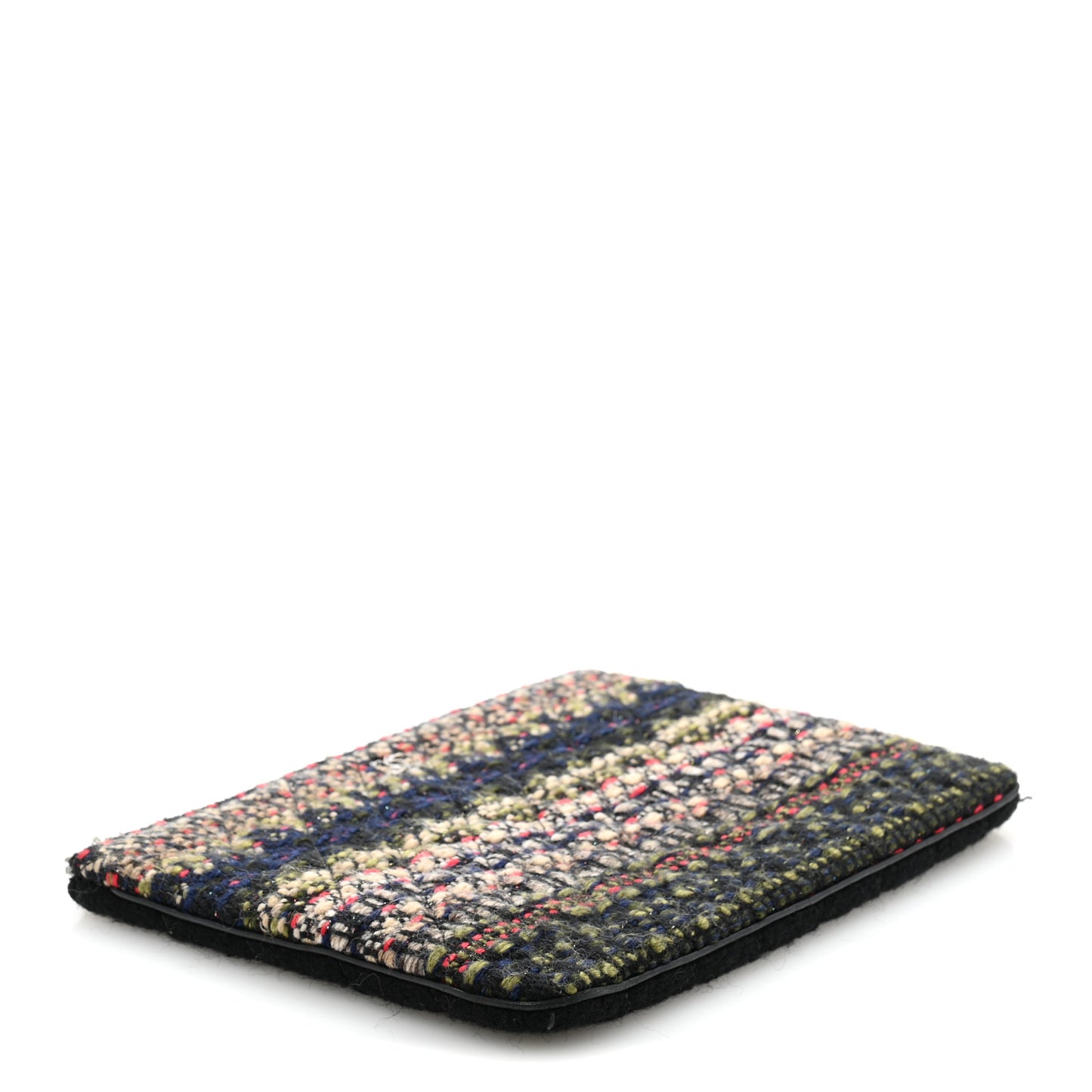 Tweed Quilted Medium Cosmetic Case Black