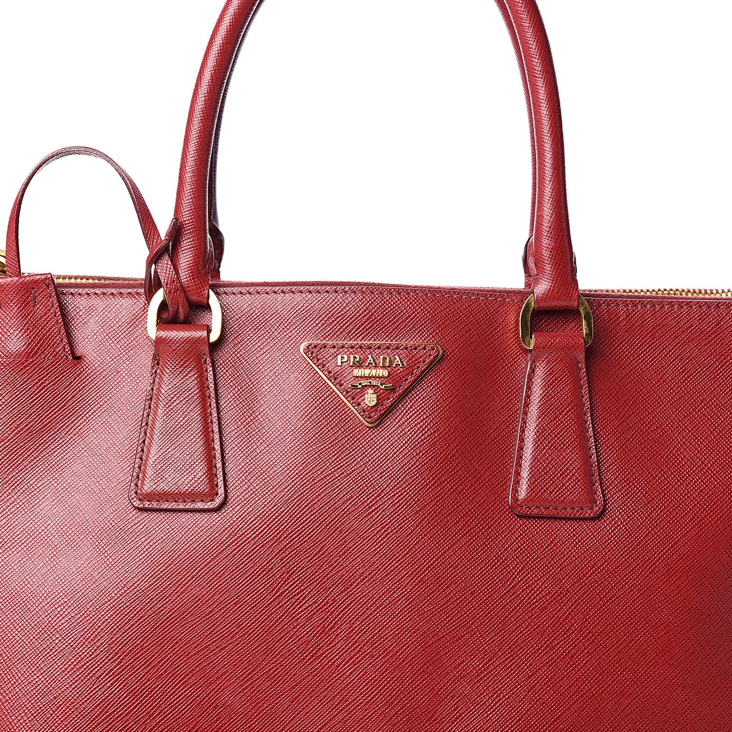 Saffiano Large Galleria Double Zip Tote Fuoco