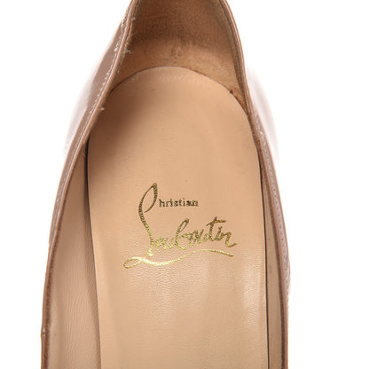 Christian Louboutin Patent Lady Peep 150 Pumps 37 Nude 8 of 15